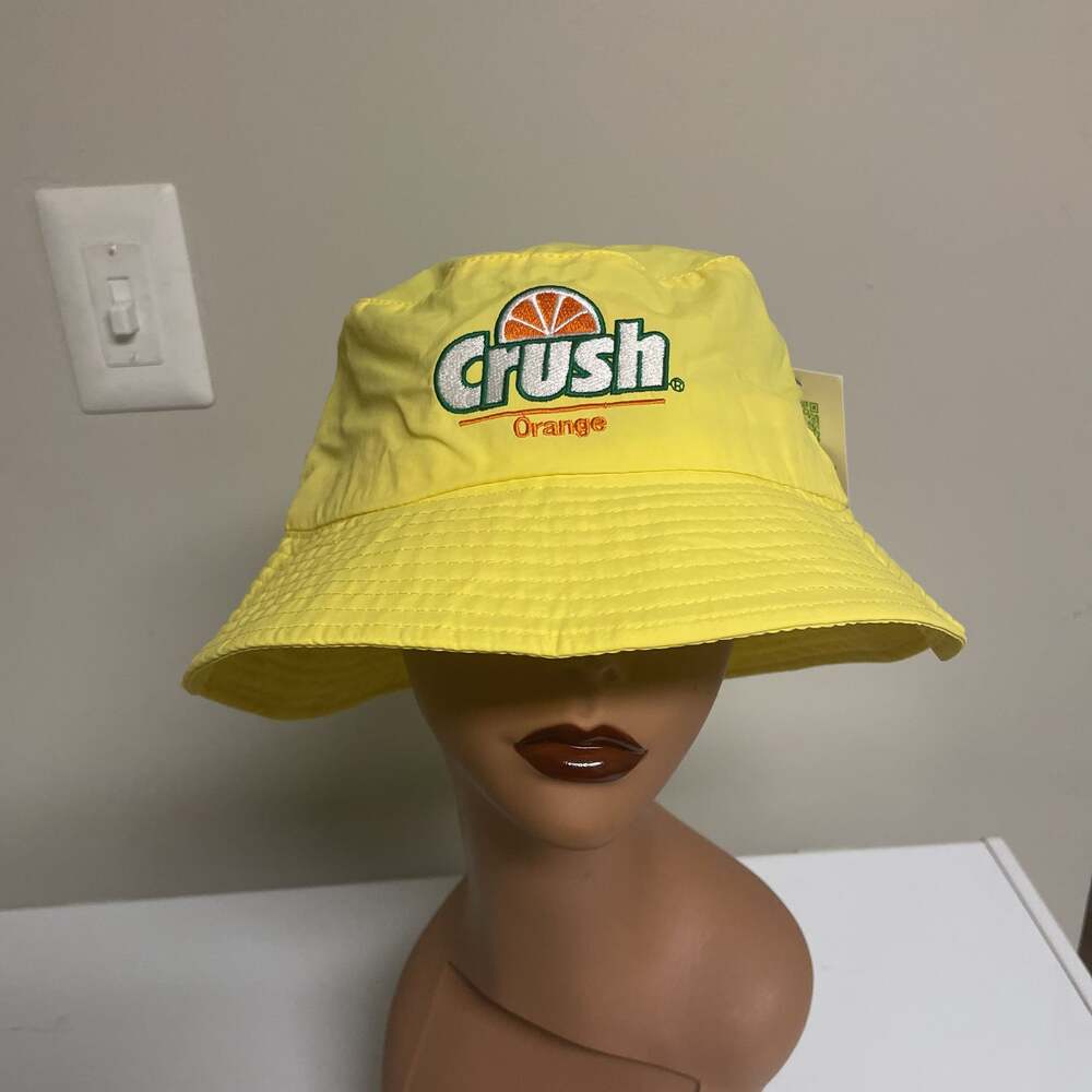 Orange Crush Soda Pop Yellow Bucket Hat Culturefly Beach Floppy Hat